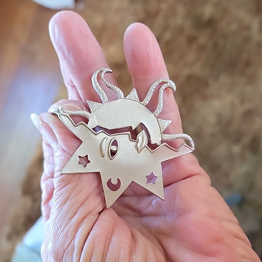Silver Sun Moon Pendant